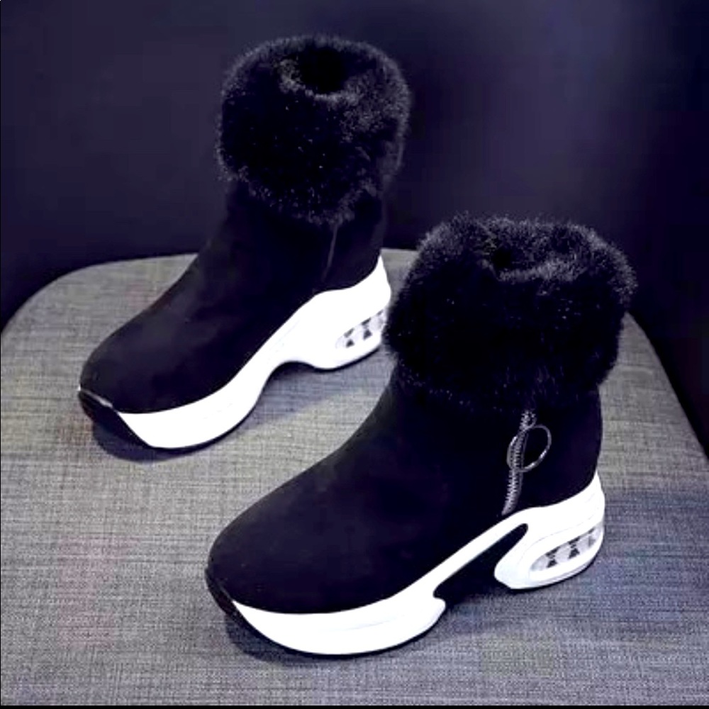 Ankle Boot Warm Plush Winter Shoes For Woman Wedge